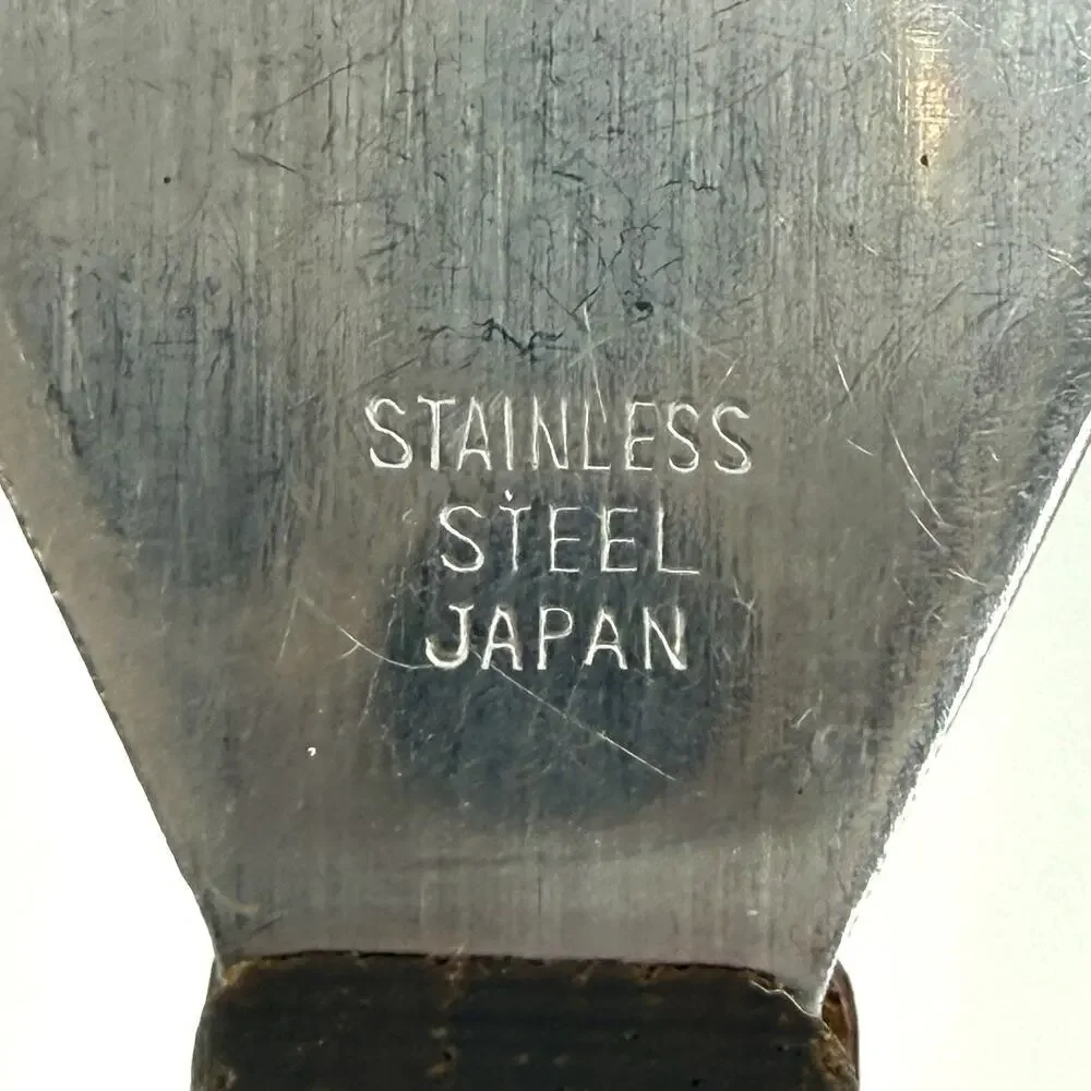 Mini 8 inch Spatula Stainless Steel Made In Japan Wooden Handle Vintage